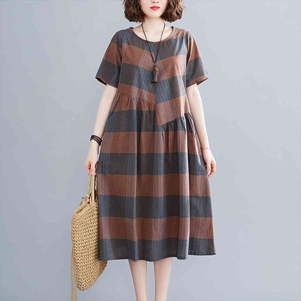 print plaid short sleeve women dresses loose summer cotton linen o neck vintage plus size holiday casual midi, Black;gray
print plaid short sleeve women dresses loose summer cotton linen o neck vintage plus size holiday casual midi, Black;gray