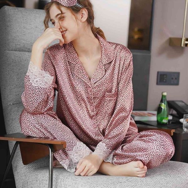 satin pajamas 2 pieces womens sleepwears faux silk set spring leopard print long sleeve trousers homewear, Black;red
satin pajamas 2 pieces womens sleepwears faux silk set spring leopard print long sleeve trousers homewear, Black;red