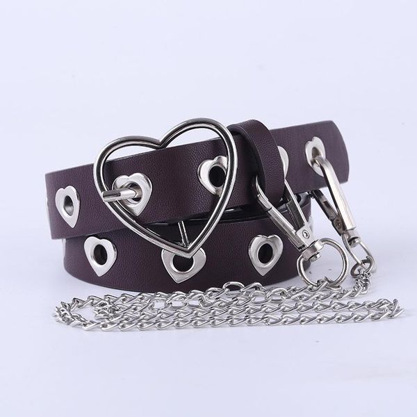 punk-style heart-shaped buckle hollow decoration ladies belt casual love joker jeans chain belts, Black;brown
punk-style heart-shaped buckle hollow decoration ladies belt casual love joker jeans chain belts, Black;brown