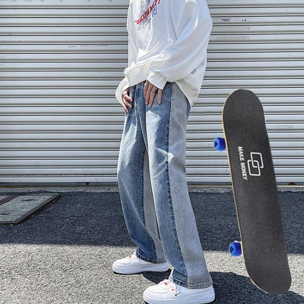 men's jeans patchwork denim baggy straight personality retro pants hip hop skateboard y2k, Blue
men's jeans patchwork denim baggy straight personality retro pants hip hop skateboard y2k, Blue