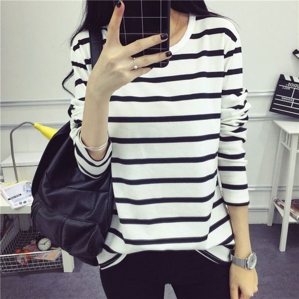 2021 new women's long sleeve round neck t-shirt, casual, harajuku, korea, stripe, large, spring and autumn, ne3y, White
2021 new women's long sleeve round neck t-shirt, casual, harajuku, korea, stripe, large, spring and autumn, ne3y, White