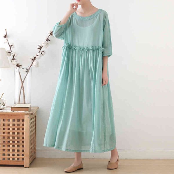 johnature casual women autumn dress solid half sleeve mid-calf o-neck loose ruffles cotton women dress (not include sling) 210521, Black;gray
johnature casual women autumn dress solid half sleeve mid-calf o-neck loose ruffles cotton women dress (not include sling) 210521, Black;gray