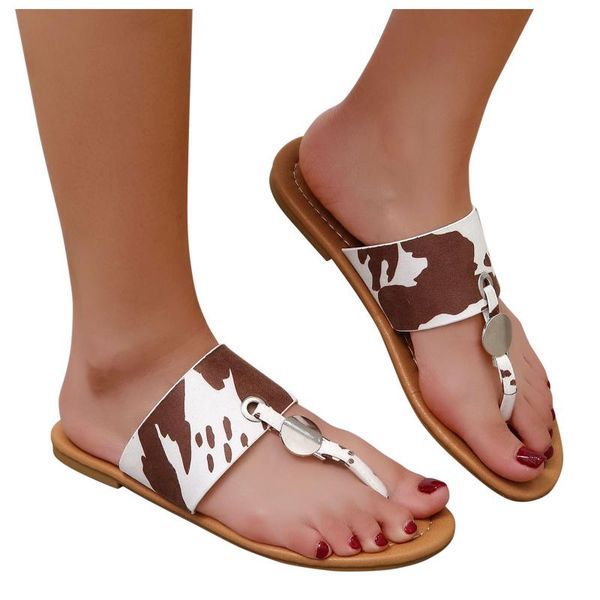 slippers 2021 fashion summer women flat cow print pu leather ring toe rubber sole casual slides outdoor beach sandals ladies, Black
slippers 2021 fashion summer women flat cow print pu leather ring toe rubber sole casual slides outdoor beach sandals ladies, Black