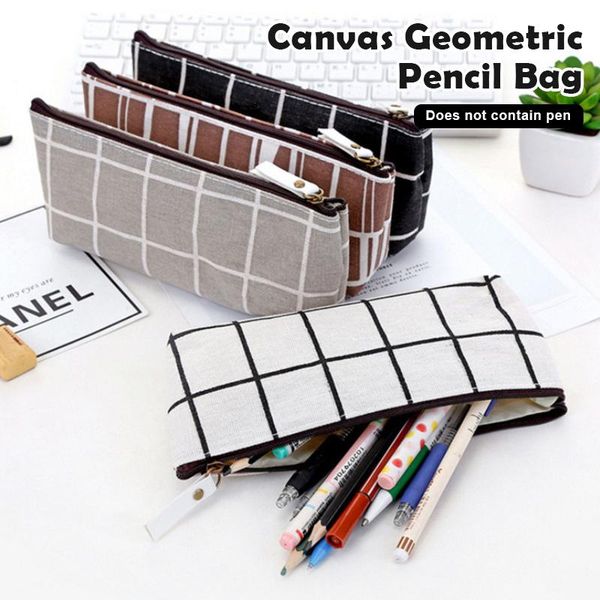 pencil bags canvas geometric bag case school simple striped grid solid color cute pouch office students kids supplies
pencil bags canvas geometric bag case school simple striped grid solid color cute pouch office students kids supplies