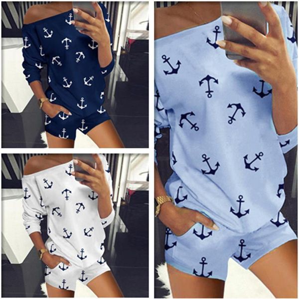 women's tracksuits suit shorts t-shirts women style europe two-piece united states printing long sleeve boat anchor fashion, Gray
women's tracksuits suit shorts t-shirts women style europe two-piece united states printing long sleeve boat anchor fashion, Gray