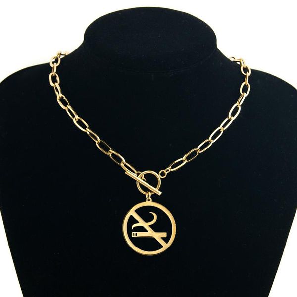 pendant necklaces no smoking necklace stainless steel for women men gold/silver color metal toggle choker collier femme
pendant necklaces no smoking necklace stainless steel for women men gold/silver color metal toggle choker collier femme