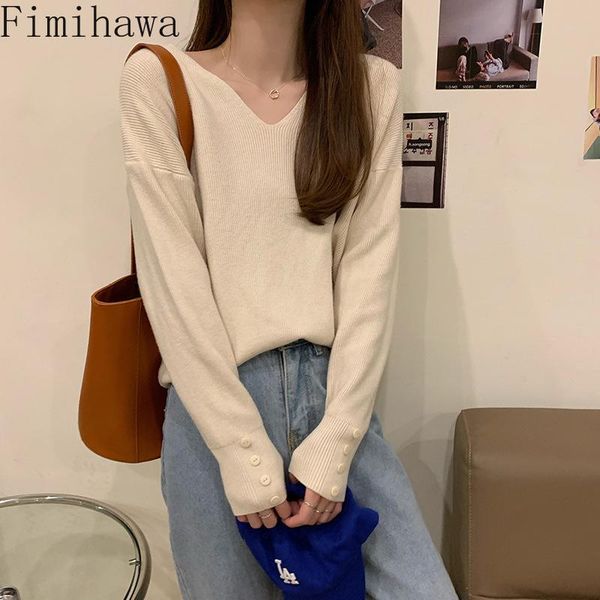 women's sweaters fimihawa autumn winter v-neck knitted women solid color casual all-match 2021 loose long sleeve pullovers, White;black
women's sweaters fimihawa autumn winter v-neck knitted women solid color casual all-match 2021 loose long sleeve pullovers, White;black