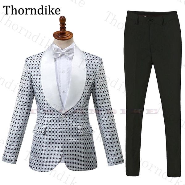 men's suits & blazers thorndike white shawl lapel dot with black pants custom made men for wedding elegant summer groomsmen tuxedos 202, White;black
men's suits & blazers thorndike white shawl lapel dot with black pants custom made men for wedding elegant summer groomsmen tuxedos 202, White;black