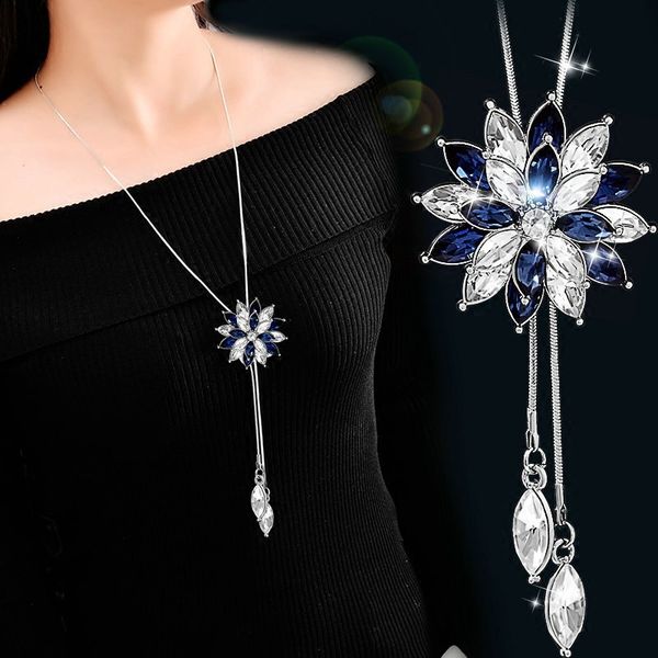 necklaces pendants snowflake zircon long chain for women fashion silver color crystal maxi & statement collier jewelry
necklaces pendants snowflake zircon long chain for women fashion silver color crystal maxi & statement collier jewelry