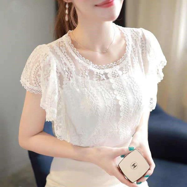 women's blouses & shirts white french style europe station o-neck lace hollow out temperament short sleeve mujer blusas mm0895
women's blouses & shirts white french style europe station o-neck lace hollow out temperament short sleeve mujer blusas mm0895