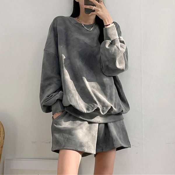 women's tracksuits 100% cotton suit sweater long-sleeved shorts spring and autumn thin summer sports leisure loose two-piece, Gray
women's tracksuits 100% cotton suit sweater long-sleeved shorts spring and autumn thin summer sports leisure loose two-piece, Gray