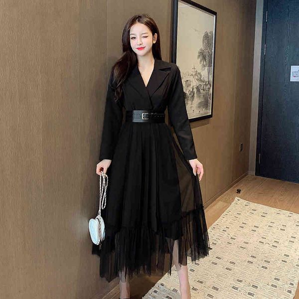 elegant fall fashionable female korean sleeve engraved collar suit slices crocheted long plied dress gte7, Black;gray
elegant fall fashionable female korean sleeve engraved collar suit slices crocheted long plied dress gte7, Black;gray