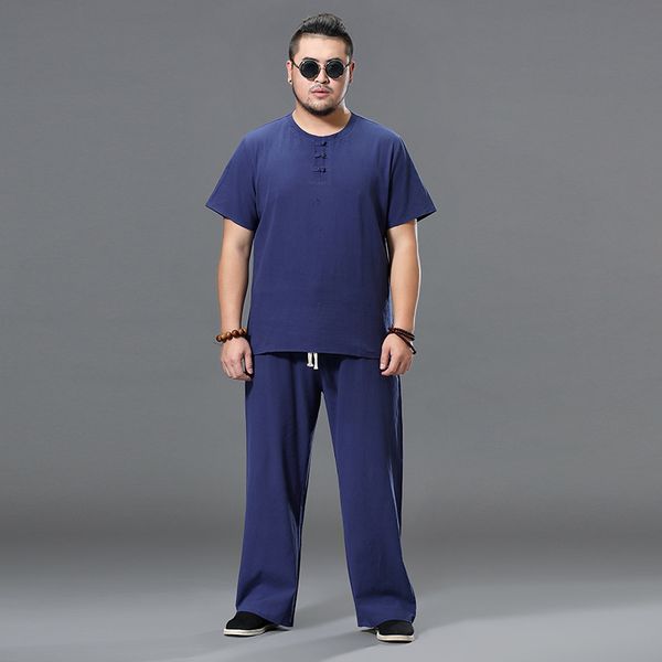 men's large size clothing big tracksuit suit linen overweight t-shirt casual male elastic waist band 7xl 8xl 9xl big two pcs set 210518, Gray 
men's large size clothing big tracksuit suit linen overweight t-shirt casual male elastic waist band 7xl 8xl 9xl big two pcs set 210518, Gray