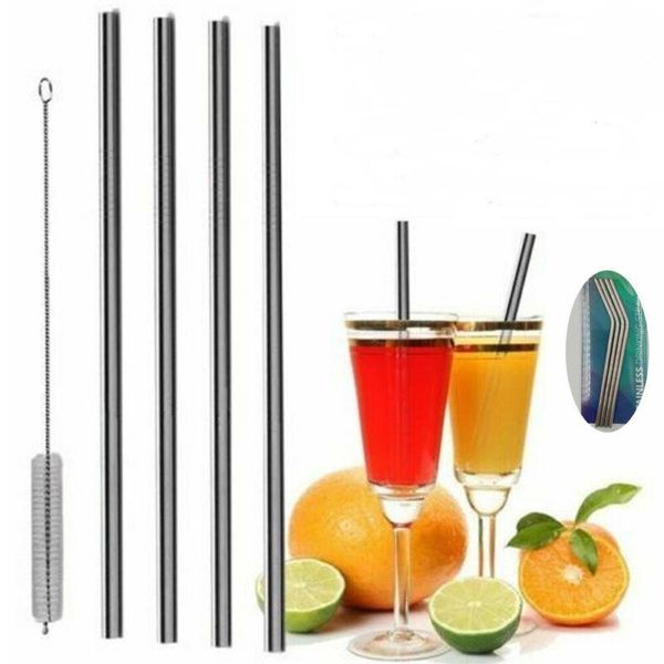 drinking straws 4pcs stainless steel metal straw reusable + cleaner brush kit
drinking straws 4pcs stainless steel metal straw reusable + cleaner brush kit