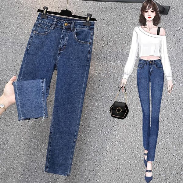 women's jeans plus size patchwork women high waist slim straight pants femme casual denim mujer, Blue
women's jeans plus size patchwork women high waist slim straight pants femme casual denim mujer, Blue