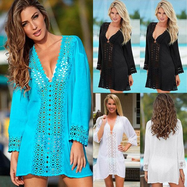 fashion casual loose solid women beach bikini cover up swim short wrap sarong beachwear sun dress summer clothes women's swimwear, White;black
fashion casual loose solid women beach bikini cover up swim short wrap sarong beachwear sun dress summer clothes women's swimwear, White;black