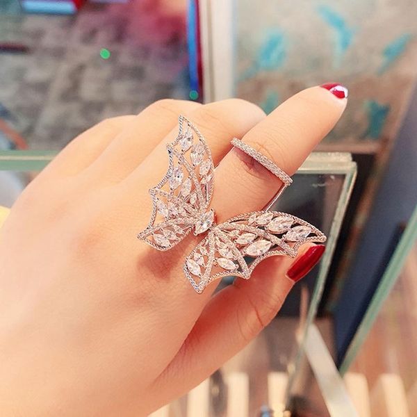 luxury high grade jewelry charm butterfly with cubic zircon double layer design fashion rings for women wedding party gifts, Slivery;golden
luxury high grade jewelry charm butterfly with cubic zircon double layer design fashion rings for women wedding party gifts, Slivery;golden