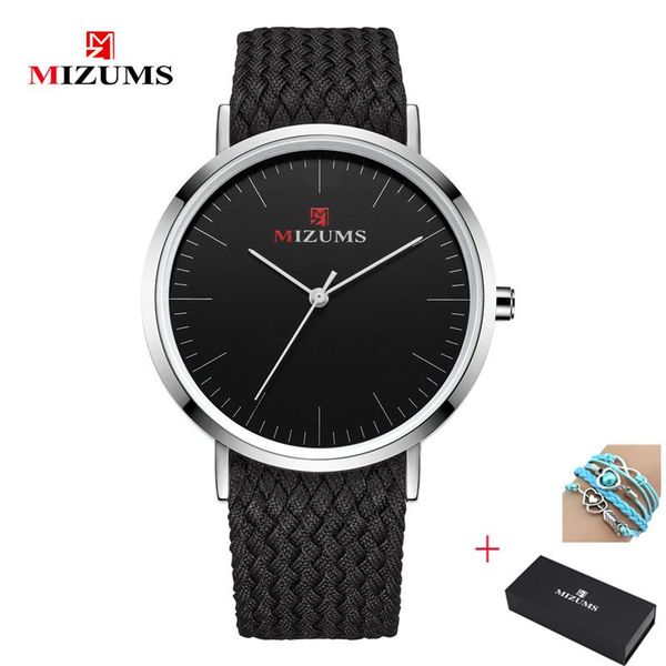 wristwatches 2021 brand mizums men's watch black waterproof quartz fashion casual cloth watches business military, Slivery;brown
wristwatches 2021 brand mizums men's watch black waterproof quartz fashion casual cloth watches business military, Slivery;brown