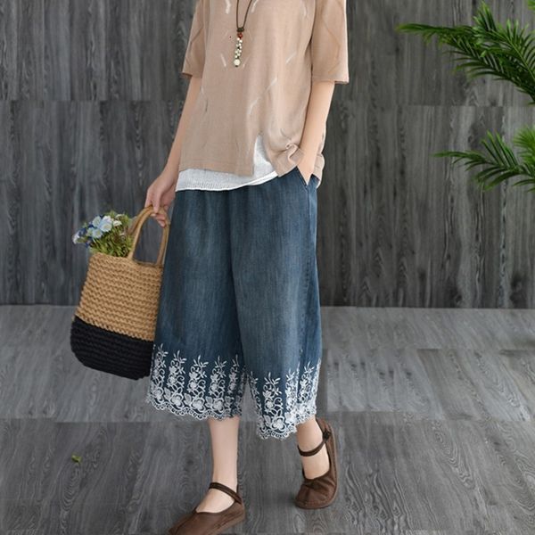 women's jeans summer mark of the vintage floral emboridery calf length women denim pants with casual loose waist female wide leg a8qt, Blue
women's jeans summer mark of the vintage floral emboridery calf length women denim pants with casual loose waist female wide leg a8qt, Blue