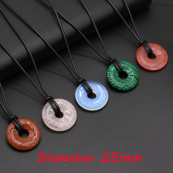 pendant necklaces wholesale natural stone simple donuts amethysts opal crystal lucky necklace choker jewelry for female gfits, Silver
pendant necklaces wholesale natural stone simple donuts amethysts opal crystal lucky necklace choker jewelry for female gfits, Silver