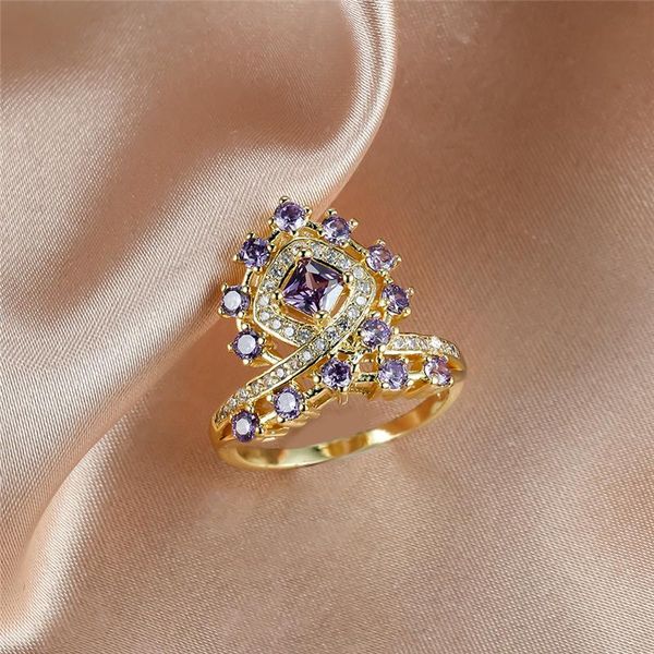 wedding rings luxury female purple crystal stone jewelry vintage gold color ring trendy crown zircon engagement thin for women, Slivery;golden
wedding rings luxury female purple crystal stone jewelry vintage gold color ring trendy crown zircon engagement thin for women, Slivery;golden