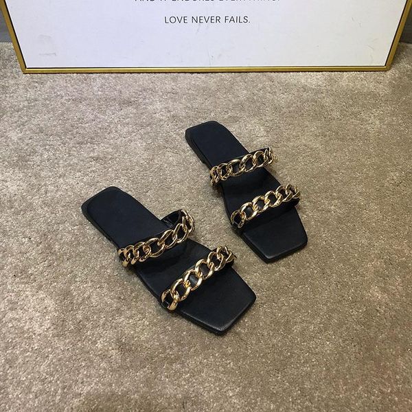 slippers fashion sandals and women wear summer wild solid metal chain anti-skid beach seaside flip flops ladies, Black
slippers fashion sandals and women wear summer wild solid metal chain anti-skid beach seaside flip flops ladies, Black