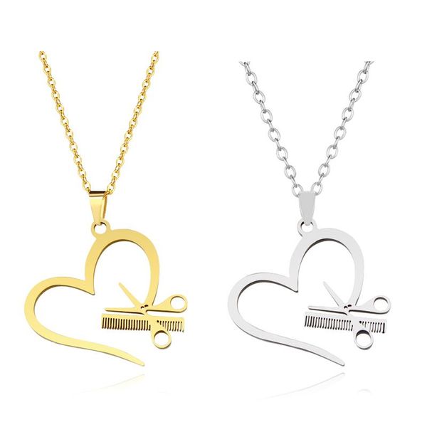 stainless steel hairdresser scissor comb pendant necklace heart hair stylist jewelry for women girls necklaces, Silver
stainless steel hairdresser scissor comb pendant necklace heart hair stylist jewelry for women girls necklaces, Silver