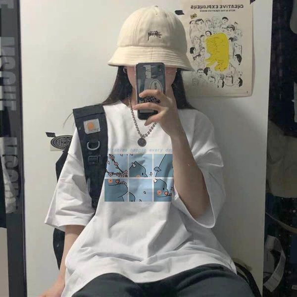 women's t-shirt 2021 summer loose all-match short-sleeved korean student trendy bottoming shirt personality cute, White
women's t-shirt 2021 summer loose all-match short-sleeved korean student trendy bottoming shirt personality cute, White