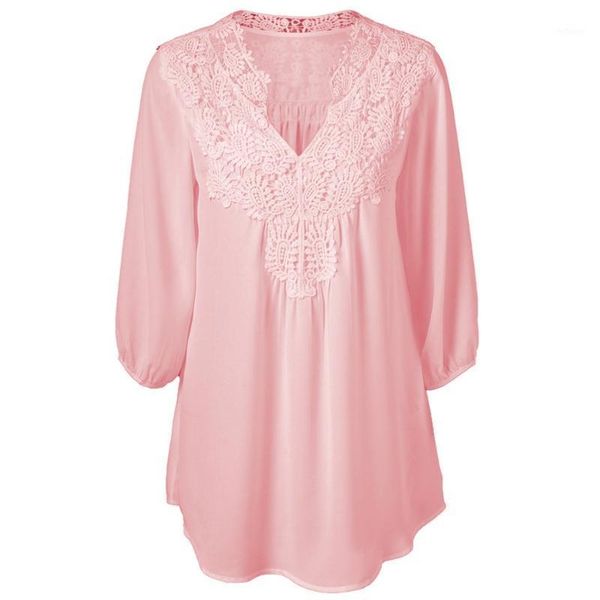women's blouses & shirts ft1007 women loose chiffon blouse 3/4 sleeve lace patchwork v-neck fashion solid color pullover plus size l-5, White
women's blouses & shirts ft1007 women loose chiffon blouse 3/4 sleeve lace patchwork v-neck fashion solid color pullover plus size l-5, White