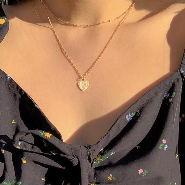 chains fashion layered heart portrait pendant necklace female simple golden bead chain collar 2021 trend jewelry, Silver
chains fashion layered heart portrait pendant necklace female simple golden bead chain collar 2021 trend jewelry, Silver