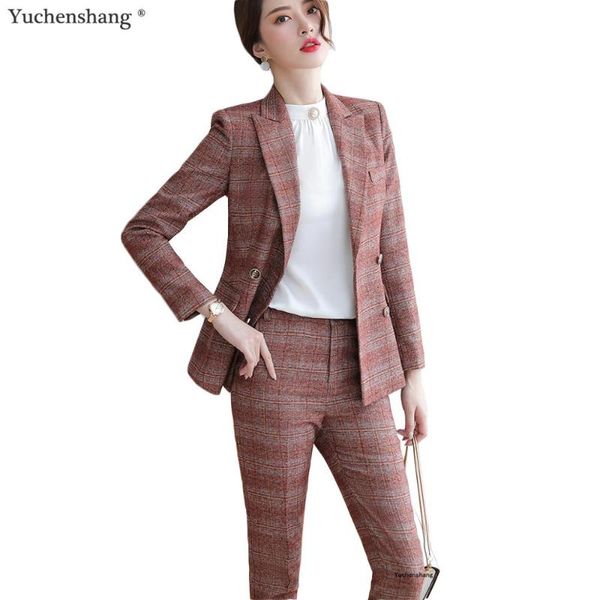 women's suits & blazers women plaid pant suit 2021 two pieces set size s-5xl fashion gray yellow jacket blazer with sets, White;black
women's suits & blazers women plaid pant suit 2021 two pieces set size s-5xl fashion gray yellow jacket blazer with sets, White;black