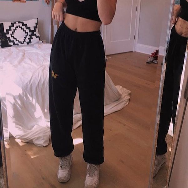 women's pants & capris b-toto black butterfly embroidery sports casual women ins loose-fitting straight leg 2021 fashion, Black;white
women's pants & capris b-toto black butterfly embroidery sports casual women ins loose-fitting straight leg 2021 fashion, Black;white