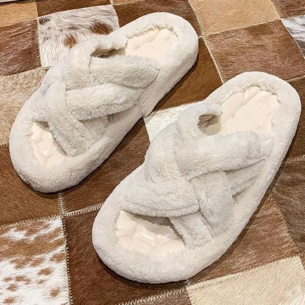 fashion soft fur slippers cross tie thick platform flat slides slip-on loafers mules flip flops casual zapatos de mujer, Black
fashion soft fur slippers cross tie thick platform flat slides slip-on loafers mules flip flops casual zapatos de mujer, Black