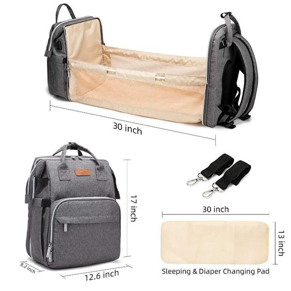 diaper bags multi functional bag foldable mommy backpack large capacity + baby bed waterproof usb 12.6inch*8.2inch*17inch
diaper bags multi functional bag foldable mommy backpack large capacity + baby bed waterproof usb 12.6inch*8.2inch*17inch