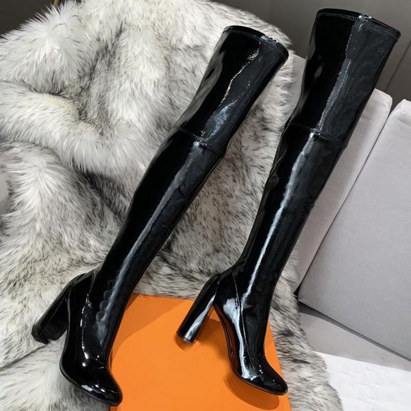 boots women stylish matte leather over knee high heel brand designer elastic slip on suede elegant simple long booties lady, Black
boots women stylish matte leather over knee high heel brand designer elastic slip on suede elegant simple long booties lady, Black