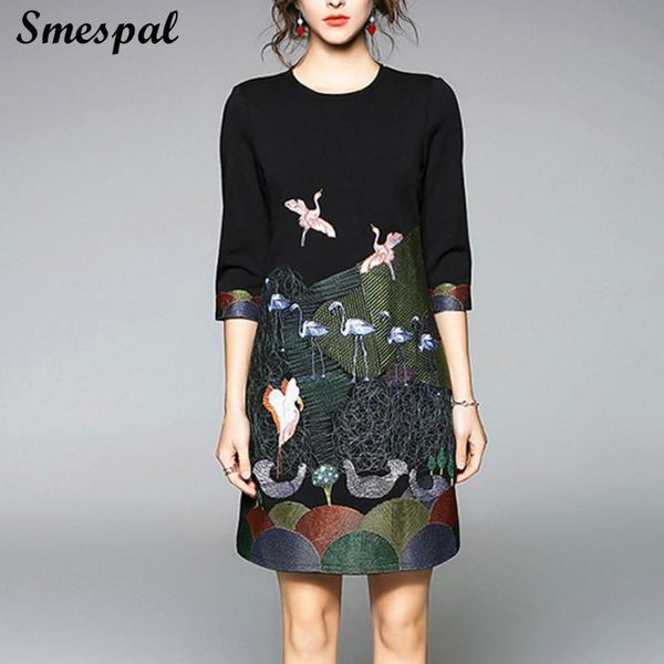 women fashion black dress spring half sleeve dresses in luxurious embroidery design casual, Black;gray
women fashion black dress spring half sleeve dresses in luxurious embroidery design casual, Black;gray