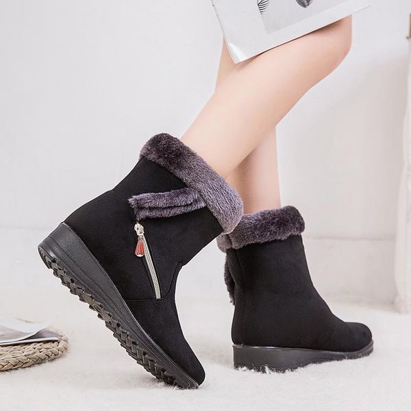 boots women winter warm snow plus size 43 faux fur shoes platform wedges flat ankle zip fashion casual, Black
boots women winter warm snow plus size 43 faux fur shoes platform wedges flat ankle zip fashion casual, Black