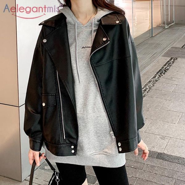 women's leather & faux aelegantmis fashion pu jacket women 2021 spring autumn motorcycle jackets lapel high street outwear, Black
women's leather & faux aelegantmis fashion pu jacket women 2021 spring autumn motorcycle jackets lapel high street outwear, Black