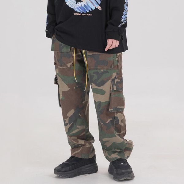 men's pants camouflage cargo men tactical multi-pocket japanese streetwear hip hop vintage military casual burrs rapper trousers, Black
men's pants camouflage cargo men tactical multi-pocket japanese streetwear hip hop vintage military casual burrs rapper trousers, Black