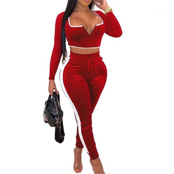 autumn two pieces sets women suede deep v-neck long sleeve crop side stripe high waist pencil pants lady suit women's tracksuits, Gray
autumn two pieces sets women suede deep v-neck long sleeve crop side stripe high waist pencil pants lady suit women's tracksuits, Gray