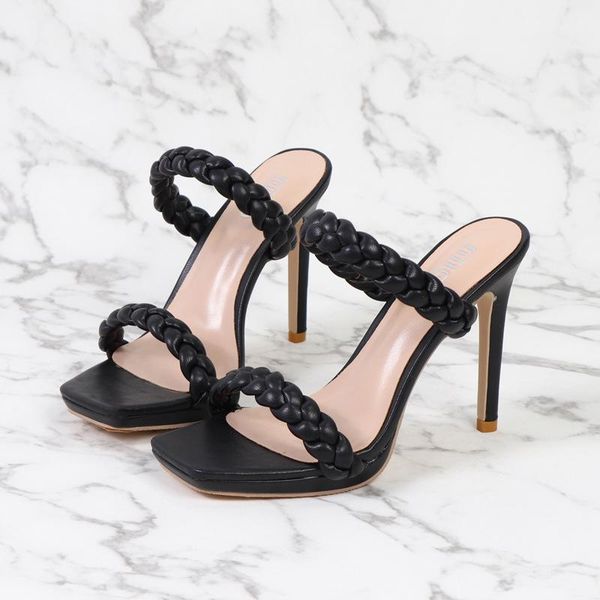 slippers 2021 european and american women's shoes stiletto party high heels wild nightclub simple, Black
slippers 2021 european and american women's shoes stiletto party high heels wild nightclub simple, Black