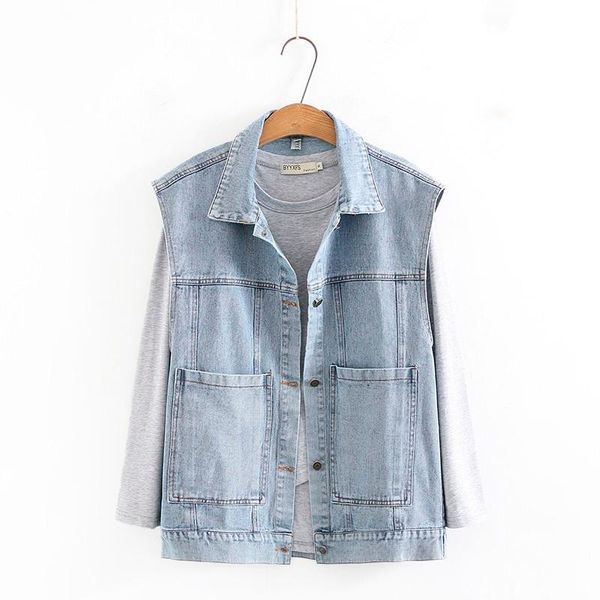 women's jackets 4xl plus size sleeveless vest 2021 spring autumn denim waistcoat fashion casual female jeans jacket loose coat, Black;brown
women's jackets 4xl plus size sleeveless vest 2021 spring autumn denim waistcoat fashion casual female jeans jacket loose coat, Black;brown