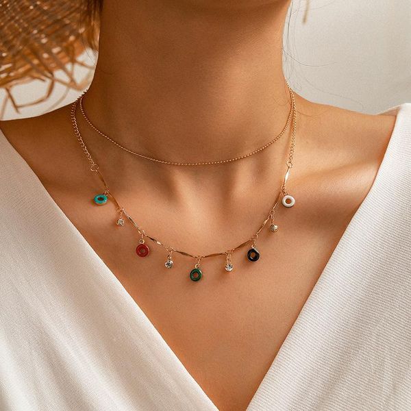 rinhoo colorful round pendant multi-layer chain choker necklace for women shiny crystal stone geometric bohemian jewelry gifts chokers, Golden;silver
rinhoo colorful round pendant multi-layer chain choker necklace for women shiny crystal stone geometric bohemian jewelry gifts chokers, Golden;silver