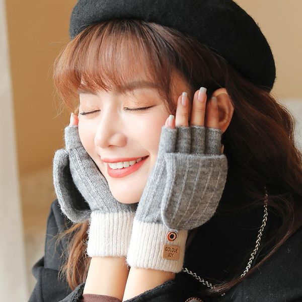 five fingers gloves fralu autumn and winter knitted alpaca ladies outdoor windproof warmth fingerless flip cover all-match woolen, Blue;gray
five fingers gloves fralu autumn and winter knitted alpaca ladies outdoor windproof warmth fingerless flip cover all-match woolen, Blue;gray