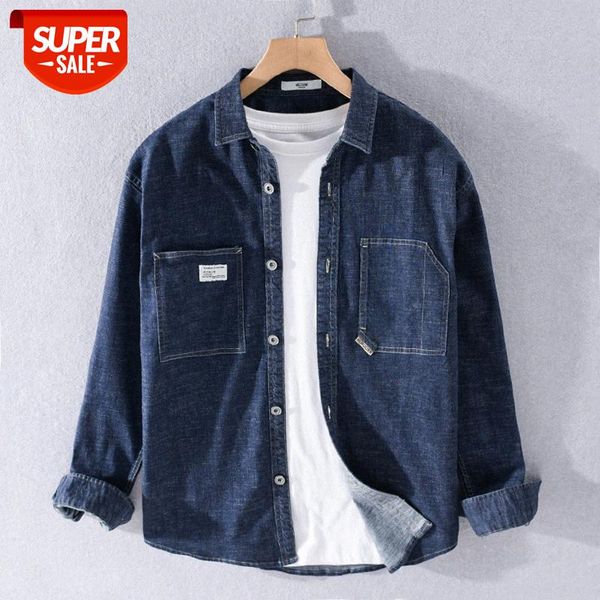 denim shirt men's long-sleeved korean style trendy handsome tooling autumn japanese casual jacket 9727 #xd9g, White;black
denim shirt men's long-sleeved korean style trendy handsome tooling autumn japanese casual jacket 9727 #xd9g, White;black