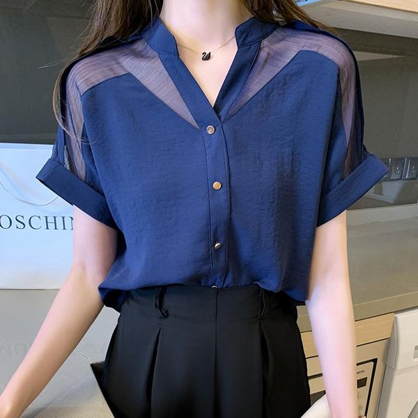 women's blouses & shirts chiffon shirt, short-sleeved blouse, v-neck loose western-style blouse in summer of 2021, White
women's blouses & shirts chiffon shirt, short-sleeved blouse, v-neck loose western-style blouse in summer of 2021, White