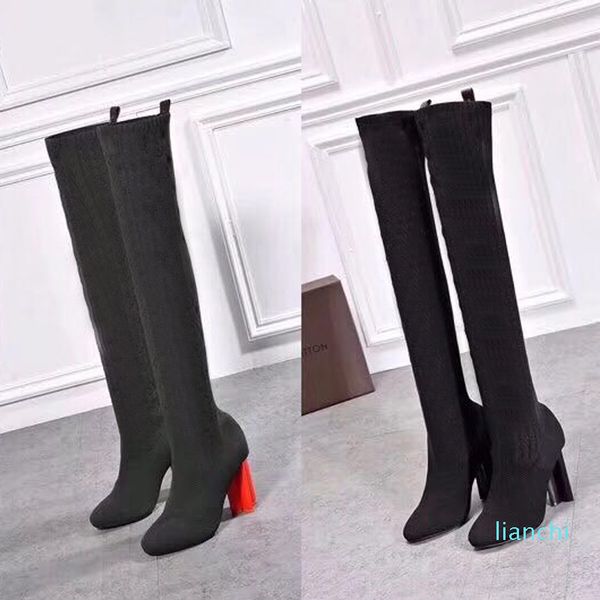 autumn winter socks heeled heel long boots fashion knitted elastic boot designer alphabetic women shoes lady letter thick high heels, Black
autumn winter socks heeled heel long boots fashion knitted elastic boot designer alphabetic women shoes lady letter thick high heels, Black