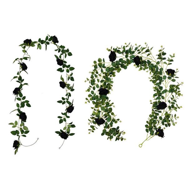 decorative flowers & wreaths 1pc artificial plant vines silk leaves garland faux simulation black rose flower rattan home wedding decoration
decorative flowers & wreaths 1pc artificial plant vines silk leaves garland faux simulation black rose flower rattan home wedding decoration
