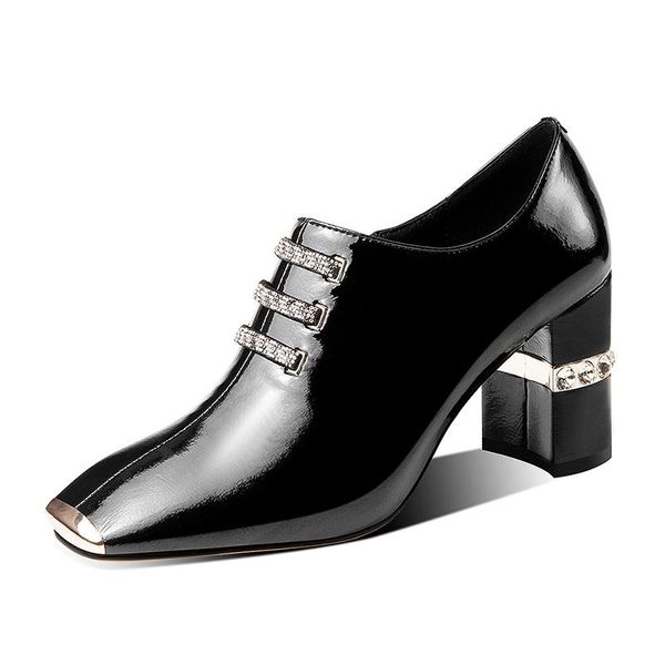 dress shoes low for women high heel patent leather spring and summer fashion rhinestone plus size women's singles, Black
dress shoes low for women high heel patent leather spring and summer fashion rhinestone plus size women's singles, Black