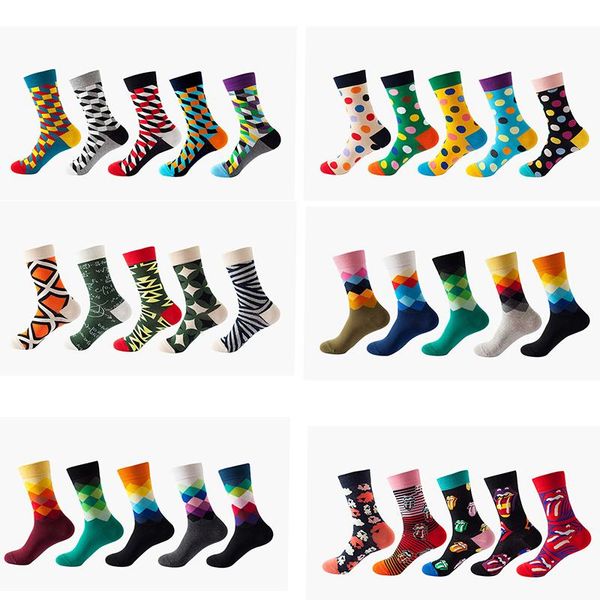 men's socks 5 pairs mens happy colorful striped quality plaid diamond pattern argyle geometric harajuku combed cotton sock funny, Black
men's socks 5 pairs mens happy colorful striped quality plaid diamond pattern argyle geometric harajuku combed cotton sock funny, Black